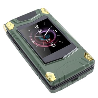 Vbestlife 4G LTE ロック解除フリップフォン 2.8 インチデュアルスクリーンシニア携帯電話 Bluetooth SOS MP3 大サウンドスピーカーデュアル SIM 高齢者向けベーシックモバイル (緑)