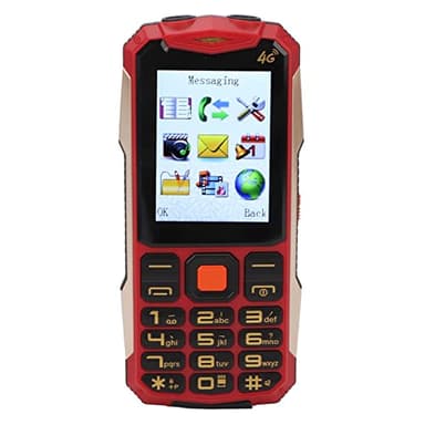 Jectse シニア携帯電話、2.8インチ画面、2G、デュアルSIM、4800mAh、レッド