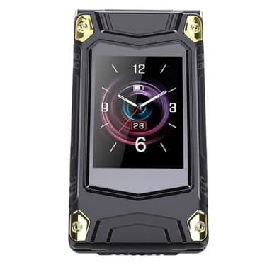 Vbestlife 4G LTE ロック解除フリップフォン 2.8 インチデュアルスクリーンシニア携帯電話 Bluetooth SOS MP3 大サウンドスピーカーデュアル SIM 高齢者向けベーシックモバイル (黒)